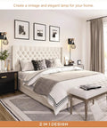Killer Plug In Wall Sconces Set Of Two With Vintage Wood Accents And Matte Black Bases Serving Up Chill Farmhouse Vibes For Any Bedroom Or Living Room With Smooth Switch Cord Control, styled in a modern bedroom.