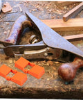 Four Pack Ratchet Band Clamp Blocks For Woodworking and antique hand plane on wooden workbench