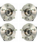 Rock Solid Front And Rear Wheel Bearing Hub Assembly Kit Fits Ford Flex Taurus Lincoln Mks Mkt Driver Passenger Side Hella Durable High Carbon Steel with four hubs shown.