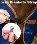 Attaching 2 Pack Horse Blanket Leg Straps Adjustable Elastic With Double Swivel Snaps Replacement 24 To 42 Inches Durable