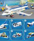 510 Piece City Passenger Airplane Building Set 6 In 1 Plane Building Blocks Toys For STEM Aircraft Bricks With Shuttle Bus