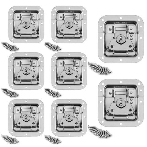 Eight Pack Recessed Butterfly Twist Latches For Flight And Road Gear Cases Rock Solid Heavy Duty Equipment Locks Cold Rolled Chrome Steel Padlockable Security Hardware Fits Thick Storage Trunk Boxes Hella Secure Pro Upgrade