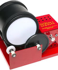 Beginner Friendly Rock Polisher Tumbler With 3 Pound Capacity, One Rubber Barrel, And 115 Volt Continuous Duty Motor on red base.