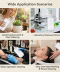 Set Of Two 34 Oz Plastic Wash Bottles Serving Up A Real Deal Squeeze Experience For Tattoo Pros And Lab Techs Featuring sleek narrow spouts in varied use scenarios.