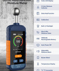 Pinless Moisture Meter For Wood Walls And Drywall With Digital Readings, Firewood Moisture Tester And Concrete Reader, Go To USB C Rechargeable Humidity Tester For Home Renovation And DIY Inspections, Fast 3 Second Readings, GS130 display