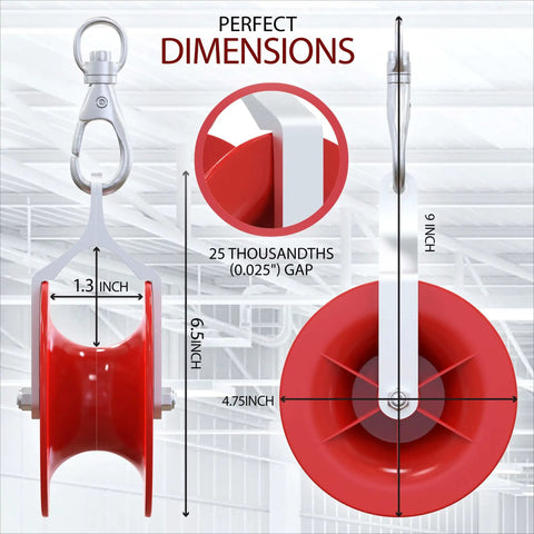 Pro Grade Low Voltage Cable Pulley For Long Runs And 90 Degree Bends Cat5e And Cat6 Coax Fire Alarm Access Control And Audio Cables Dimensions