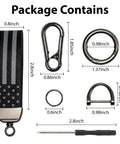 Top Shelf Leather Car Keychain For Men Featuring A Secure Threaded D Ring And Tough Quick Release Loop dimensions and components.