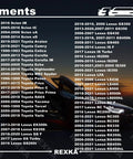Fitment list for 20 Piece Fender Liner Screw Bolts Kit For Toyota And Lexus Models 90159-60498 showing compatible models.