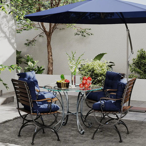Outdoor Chair Cushions Set Of 2 42x21x4 Inch Cushions For Dining And Rocking Chairs With Ties High Back Comfy Soft Seat Pads