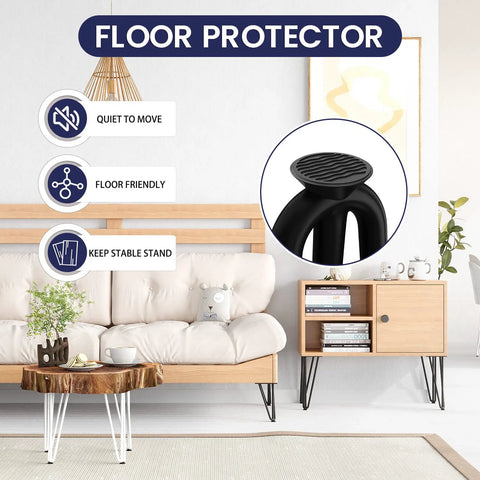 Living room with furniture using Heavy Duty Hairpin Table Legs 26 Inches Long One Half Inch Steel Rods Black Four Pack Supports Up To Eight Hundred Pounds Mid Century Modern Style For Coffee Tables Side Tables Nightstands Durable Mounting Plate Included