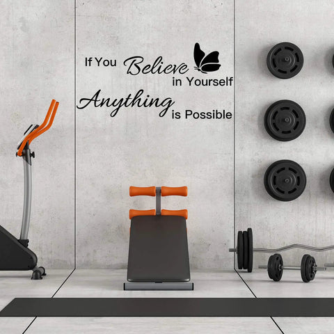 Two Sheets Vinyl Wall Quote Decals Set Motivational Attitude Quotes Believe In Yourself Inspirational Sayings For Home Office Gym