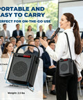Beast 30W Portable Voice Amplifier With Wireless Mic And Bluetooth PA System used by a speaker in front of an audience