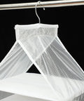 Hella Roomy White PVC Closet Hanging Storage Bag Featuring Nine Spacious Compartments To Keep Your Daily Threads And Weekend Fits Bangin And Fully Organized - top view showing mesh design and hanger.