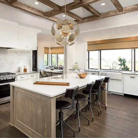12 Light Modern Sputnik Chandelier Gold Bulbs Included 14 G9 Halogen 40W Adjustable Rods Globe Pendant Lighting Fixture in kitchen