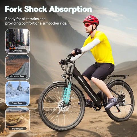 Powerful 1000W Peak Step-Through Electric Bike For Adults, 23 MPH Top Speed And 80 Mile Range, 65Nm Torque, Smooth Hills Climb, Go-To Commuter For Daily Errands And Weekend Adventures on rough roads