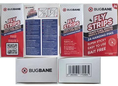 Heavy Duty Indoor Fly Strips With Stainless Hanging Hooks, Odor Free Sticky Bug Tape For Fruit Gnats And Houseflies packaging design