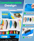 Fishing Tackle Box With Tackle Included 373 Piece Lures Kit With Removable Tray Pliers Weights Hooks And Accessories