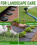 Beefy 8 Gauge Landscape Staples 6 Inch Heavy Duty Galvanized Steel Garden Stakes 15 Pack shown in various garden uses