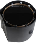 Roto Molded Single Drum Case Featuring Stackable Padded Interior Reinforced Edges, view from above showing secure locking buckles.