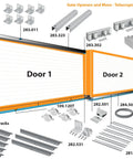 Diagram of Two Door Bottom Mount Telescopic Sliding Gate Hardware Kit For 20Ft Opening And 24Ft Gate Includes Galvanized Cable Covers