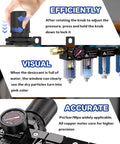 Heavy Duty Four Stage Air Compressor Dryer System with gauge and clear desiccant windows for moisture visibility.
