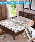Heavy Duty Anti Shake Bed Frame Stabilizers Adjustable Threaded Headboard Stops For Beds And Cabinets No Sweat Install Tight Grip Design Slick Zero Wobble Bedroom Essential Black Set in a cozy bedroom setting.