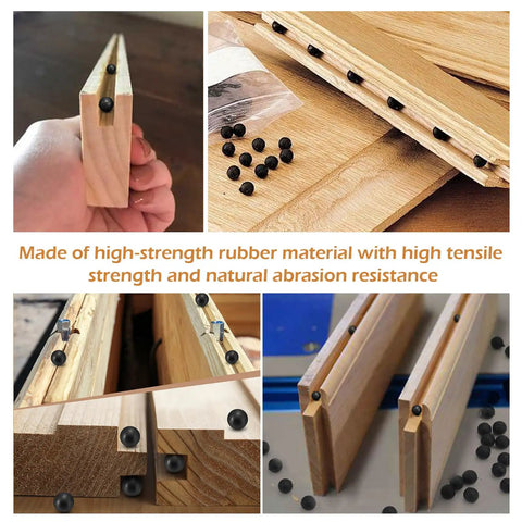 500 Pack Cabinet Door Spacers Rubber Bumper Balls For Raised Panel Grooves Quarter Inch Gap Adjusters Woodworking Tools, rubber balls in wood grooves.