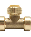 Pack Of Two 1/2 Inch Tee Push Fit Fitting Connects Pex Copper And CPVC With Disconnect Clip Lead Free DZR Brass For Potable Water