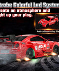 1 to 43 Scale Mini RC Drift Car With Gyro, Dope 2.4GHz full proportional steering and throttle, strobe LED lights, racing scene