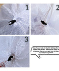 Close-up of drawstring and buckle on Heavy Duty Mesh Laundry Bag With Handle And Drawstring For Dorms Travel College Or Camping Hanging Foldable