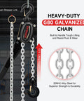 Lever Chain Hoist One And One Half Ton Capacity 3300 Lb Manual Chain Hoist With Ten Ft Lift G80 Galvanized Chain in warehouse