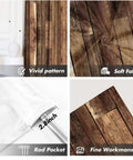 Farmhouse Rustic Barn Door Curtain Panels Two Pack Set 52 Inches Wide By 84 Inches Long Rod Pocket Window Drapes Fabric Details