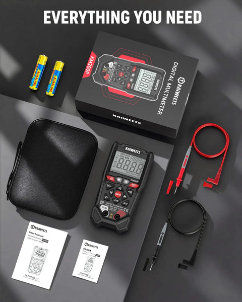 KM200P Digital Multimeter With All Button Operation TRMS Auto Ranging 4000 Counts NCV Detection Voltmeter And Ohmmeter set