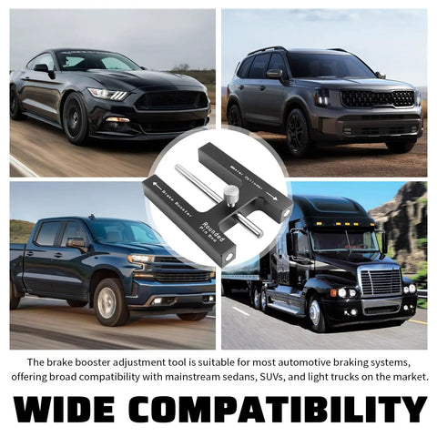 Pro Grade Magnetic Brake Booster Adjustment Tool With Push Rod Calibrator For Master Cylinder Maintenance Aluminum Car Brake Tools For Most Cars And SUVs Precision Calibration For Faster Brake Response, for cars, SUVs, and trucks