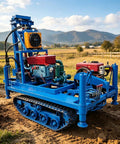 Heavy Duty Water Well Drill Rig Featuring Lightweight Hydraulic Portable Drilling Machine for residential yard wells in a field.