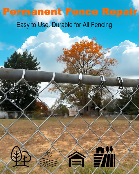 Heavy Duty 304 Stainless Steel Cable Ties 50 Pack 8 Inch Metal Zip Ties For Exhaust Auto Repair Fencing 450 Lb Tensile Strength Heat Resistant Built Like A Tank Rock Solid Hardware on a fence.
