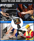 Two Way Articulating Borescope With 1080P HD Endoscope Camera And 8 LED Lights Five Foot Semi Rigid Flexible Probe inspection use