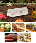 Compact Outdoor Inground Compost Bin For Raised Beds And Yards 2 Gallon Tumbler Style with food waste materials.