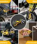 Folding Wrench Set 17-Piece With 9 SAE And 8 Metric Hex Keys used for automotive, bike, machinery, and furniture repairs.