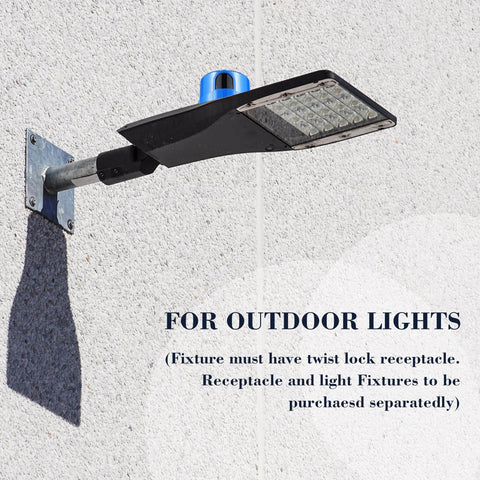 Outdoor light with Three Pack Photocell Twist Lock Auto On Off Sensor for dusk to dawn control, blue weatherproof exterior