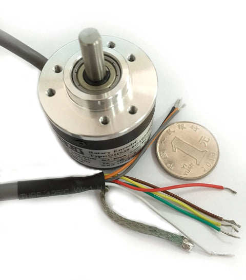 Pro-Grade Solid Shaft Rotary Encoder 38mm Outer Diameter 6mm Shaft 1000 PPR Push-Pull ABZ Output DC 5-26V Power Supply