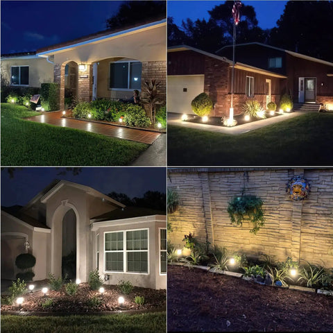 Low Voltage Outdoor Path Lights 8 Pack LED Landscape Lights 12V Warm White 3200K for garden path and driveway lighting at night