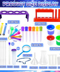 Totally Epic 37 Piece Kids Science Kit With Beakers Test Tubes Droppers Magnifier Safety Glasses And Stand For Experiments