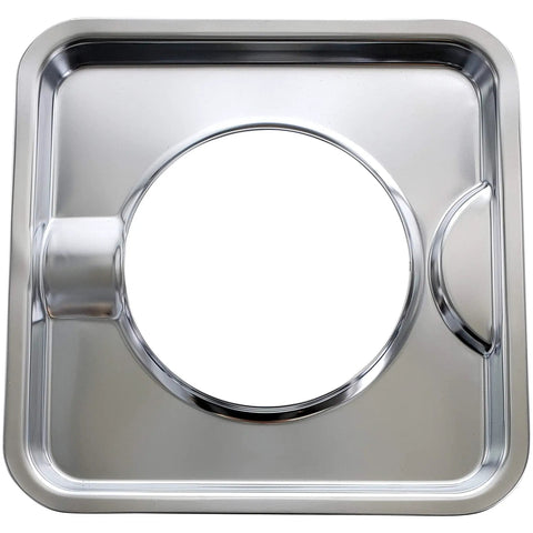 Chrome Square Gas Range Drip Pan Set, 4 Pack, Heavy Duty Stove Pan Replacements, Easy Fit, Outer Diameter 7.75 Inches, Inner Diameter 4.375 Inches, Fits Most Ranges From Frigidaire To Kenmore, Direct Replacement For 786333 And Similar Models