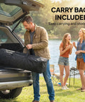 Man holding carry bag with No Tool Setup 10 X 11 Ft Pop Up Gazebo Screen Tent Portable Instant Canopy near car trunk