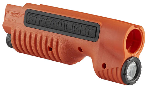 Orange TL Racker 1000 Lumen 20000 Candela Forend Light with Ambidextrous Controls for Mossberg 500 and 590 Shotguns, side view