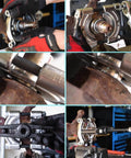 Heavy Duty 14 Piece Bearing Puller Set With 5 Ton Capacity Includes 2 Inch And 3 Inch Bearing Separator Jaws in use on a hub.