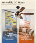 52 Inch Farmhouse Ceiling Fan With Light And Remote Black Industrial Caged Flush Mount With 6 Speed Reversible Motor Indoor Use