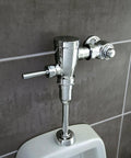 Commercial Urinal Flush Valve 3/4 Inch M-Dura With AccuSet Piston Technology,.5 GPF Chrome Finish on installed urinal