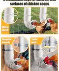 3 installation methods for No Mess Automatic Chicken Feeder Designed To Slash Feed Costs Thickened PVC Wall Mount Poultry Dispenser.